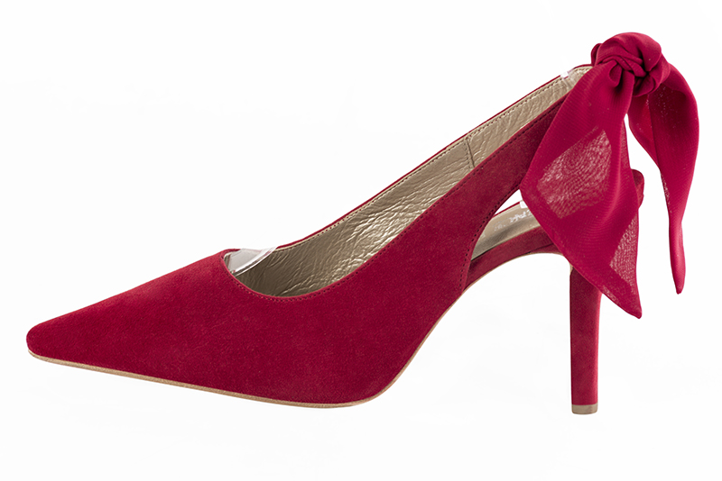 Cardinal red women's slingback shoes. Pointed toe. High slim heel - Florence KOOIJMAN
